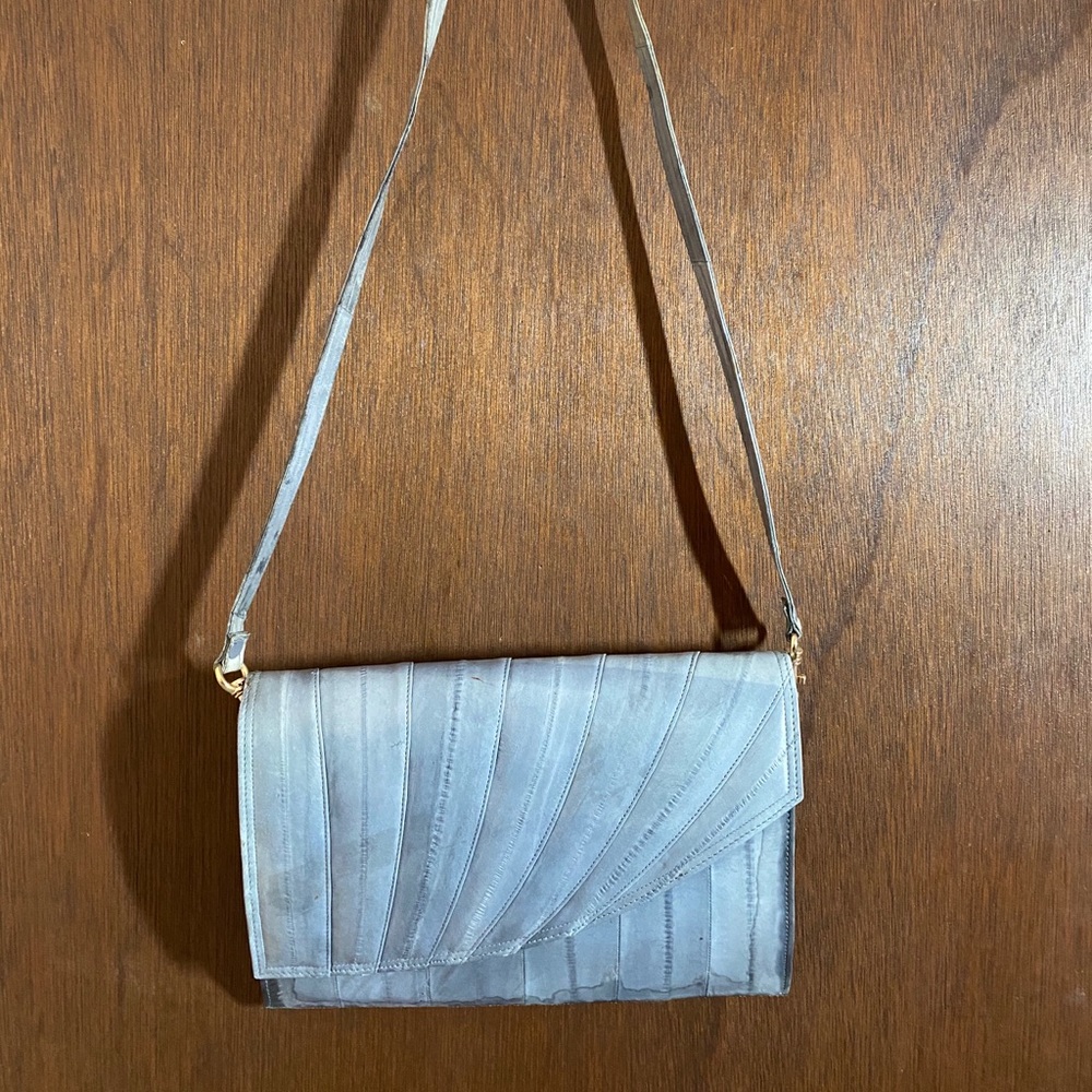 Gray Eel Skin Crossbody Bag